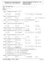 đề thi thử môn toán 12 THCS – THPT ĐÔNG DU, DAKLAK 