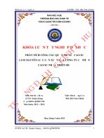 Phân tích công tác quản trị mủ cao su làm nguyên liệu sản xuất của Công ty Cổ phần Cao su Thừa Thiên Huế