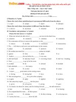 Đề kiểm tra 1 tiết học kì 1 Tiếng Anh lớp 11 số 2 có đáp án