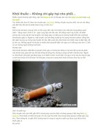 Khói thuốc – không chỉ gây hại cho phổi… 