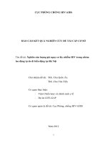 Nghiên cứu lượng giá nguy cơ lây nhiễm HIV trong nhóm lao động tự do di biến động tại hà nội 