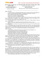 Đề thi học sinh giỏi môn Hóa học lớp 12 tỉnh Quảng Trị năm học 2015 - 2016