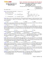 Đề thi thử THPT Quốc gia năm 2017 môn Vật lý trường THPT Yên Lạc, Vĩnh Phúc (Lần 1)