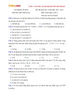 Đề thi học kì 1 môn Hóa học lớp 12 trường THPT Đông Du, TP.HCM năm học 2015 - 2016