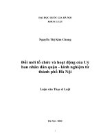 Đổi mới tổ chức và hoạt động của uỷ ban nhân dân quận   kinh nghiệm từ thành phố hà nội 