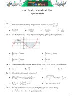 Ngân Hàng Đề Thi Trắc Nghiệm Tích Phân Và Ứng Dụng (Có Đáp Án)