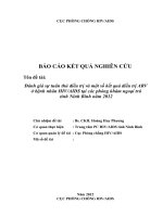 Sự tuân thủ điều trị và kết quả điều trị ARV ở bệnh nhân đang điều trị ngoại trú tại các phòng khám ngoại trú của tỉnh ninh bình, năm 2012 