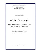 Khóa luận thiết kế máy gặt lúa rải hàng tự hành phục vụ nông dân khánh hòa 