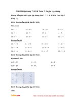 Giải bài tập trang 75 SGK Toán 2: Luyện tập chung