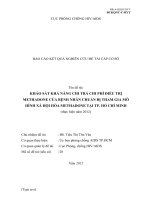 Khảo sát ý kiến của bệnh nhân methadone về mô hình xã hội hóa chương trình methadone tại thành phố hồ chí minh, năm 2012 