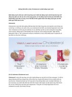 Những hiểu biết cơ bản về cholesterol và bệnh động mạch vành