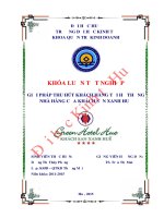 Giải pháp thu hút khách hàng tại hệ thống nhà hàng của khách sạn Xanh Huế