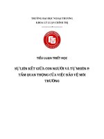 SỰ LIÊN KẾT GIỮA CON NGƯỜI VÀ TỰ NHIÊN & TẦM QUAN TRỌNG CỦA VIỆC BẢO VỆ MÔI TRƯỜNG