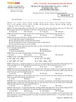 Đề thi thử THPT Quốc gia năm 2017 môn Hóa học trường THPT Yên Lạc, Vĩnh Phúc (Lần 1)