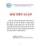 Quá trình đổi mới nhận thức về giải quyết các vấn đề xã hội, và quan điểm của đảng về giải quyết các vấn đề xã hội trong thời kì đổi mới