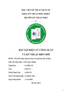 BÀI TẬP ĐIỆN TỬ CÔNG SUẤT VÀ KỸ THUẬT BIẾN ĐỔI Đề bài : Tìm hiểu năng lượng tái tạo cho phương tiện di động