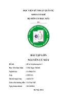 BÀI TẬP LỚN NGUYÊN LÝ MÁY Ngành học Cơ Điện Tử