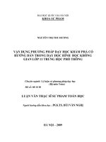 Vận dụng phương pháp dạy học khám phá có hướng dẫn trong dạy học hình học không gian lớp 11 trung học phổ thông 