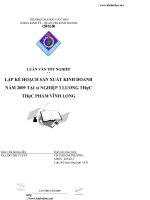 Luận văn lập kế hoạch sản xuất kinh doanh năm 2009 tại xí nghiệp 3 lương thực   thực phẩm vĩnh long