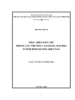 Thực hiện dân chủ trong các trường cđ, đh ở tỉnh bình dương hiện nay 