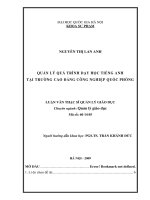 Quản lý quá trình dạy học tiếng anh tại trường cao đẳng công nghiệp quốc phòng 