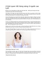 4 thói quen tốt hàng sáng ở người cao tuổi