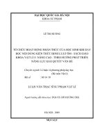 Tổ chức hoạt động nhận thức của học sinh khi dạy học nội dung kiến thức định luật ôm sách giáo khoa vật lý lớp 11 nâng cao theo hướng phát triển năng lực giải quyết vấn đề 
