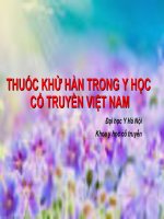 THUỐC KHỬ HÀN TRONG Y HỌC CỔ TRUYỀN VIỆT NAM