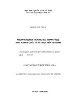 Nhượng quyền thương mại (franchise)   kinh nghiệm quốc tế và thực tiễn việt nam 