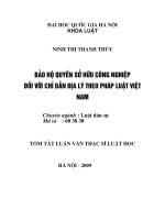 Bảo hộ quyền sở hữu công nghiệp đối với chỉ dẫn địa lý theo pháp luật việt nam 