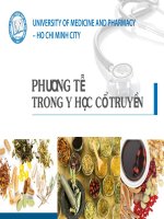 PHƯƠNG TỄ TRONG Y HỌC CỔ TRUYỀN