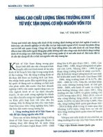 Việt Nam nâng cao chất lượng tăng trưởng kinh tế từ việc tận dụng cơ hội  nguồn vốn FDI