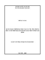 Quản lý quá trình dạy học tại các trường trung học cơ sở trên địa bàn huyện giao thủy tỉnh nam định 
