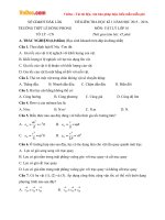 Đề thi học kì 1 môn Vật lý lớp 10 trường THPT Lê Hồng Phong, Đăk Lăk năm học 2015 - 2016