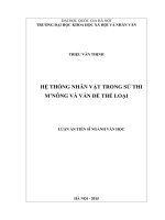 Hệ thống nhân vật trong sử thi m’nông và vấn đề thể loại 