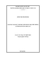 Giáo dục đạo đức cho học sinh trung học phổ thông ở tỉnh hải dương hiện nay 