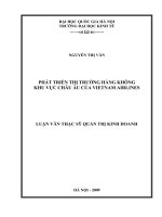 Phát triển thị trường hàng không khu vực châu âu của vietnam airlines 