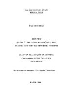 Biện pháp quản lý tăng cường hoạt động tự học của học sinh trung học phổ thông tại thành phố nam định 
