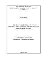 Thực hiện pháp lệnh dân chủ cơ sở trong cải cách hành chính ở huyện thái thụy, tỉnh thái bình hiện nay 
