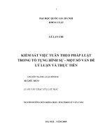Kiểm sát việc tuân theo pháp luật trong tố tụng hình sự   một số vấn đề lý luận và thực tiễn 