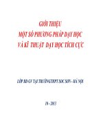 Một số phương pháp và kĩ thuật dạy học tích cực (bồi dưỡng giáo viên)