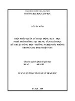 Biện pháp quản lý hoạt động dạy   học nghề phổ thông tại trung tâm giáo dục kỹ thuật tổng hợp   hướng nghiệp hải phòng trong giai đoạn hiện nay (tt)