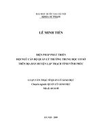 Biện pháp phát triển đội ngũ cán bộ quản lý trường trung học cơ sở trên địa bàn huyện lập thạch tỉnh vĩnh phúc 