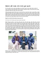 Bệnh dễ mắc khi trời giá lạnh