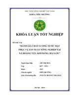 KHÓA LUẬN TỐT NGHIỆP NGÀNH MÔI TRƯỜNG