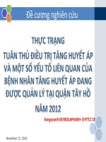 Tăng huyết áp và một số yếu tố liên quan ở người tăng huyết áp ở quận tây hồ hà nội 2015