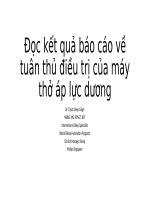 Đọc kết quả báo cáo về tuân thủ điều trị của máy thở áp lực dương