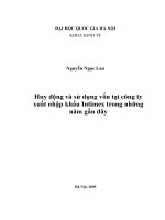 Huy động và sử dụng vốn tại công ty xuất nhập khẩu intimex trong những năm gần đây 