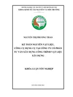Khóa luận kế toán nguyên vật liệu, công cụ dụng cụ tại công ty cổ phần tư vấn xây dựng công trình vật liệu xây dựng 