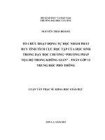 Tổ chức hoạt động tự học nhằm phát huy tính tích cực học tập của học sinh trong dạy học chương phương pháp tọa độ trong không gian   toán lớp 12 THPT 